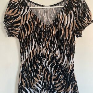 SALE!!!! Stylish Women's Black and Brown Topworthington top in size small